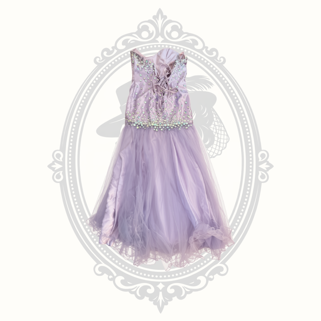 Blush Prom by Alexia Lilac Rhinestone Tulle Corset Gown - Size 12