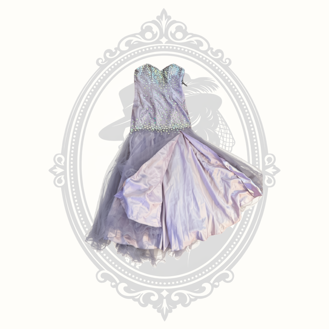 Blush Prom by Alexia Lilac Rhinestone Tulle Corset Gown - Size 12