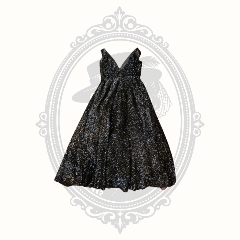 Blush Prom by Alexia navy blue sequin sleeveless V-neck formal gown, women's size 16.