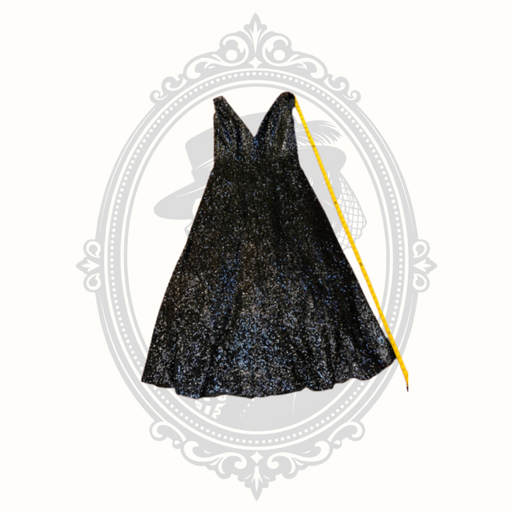 Blush Prom by Alexia navy blue sequin sleeveless V-neck formal gown, women's size 16.