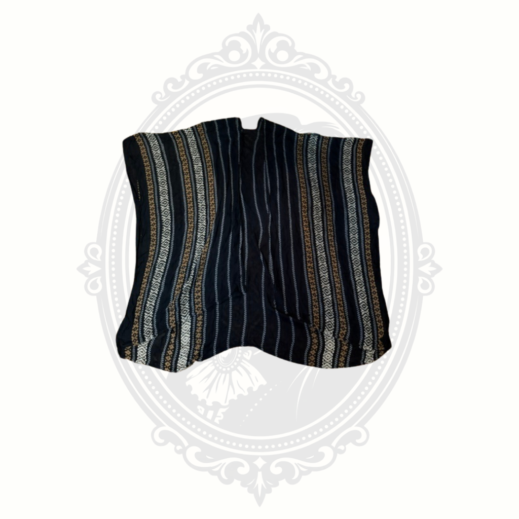 Boho Open Front Kimono Wrap One Size Black Tribal Stripe Layering Top