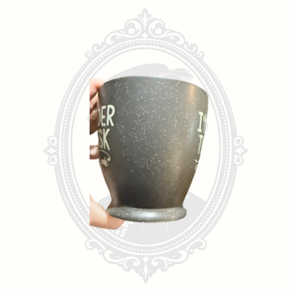 Boston Warehouse "I'm Under the Desk Made You Look" Speckled Stoneware Coffee Mug Funny Office Humor