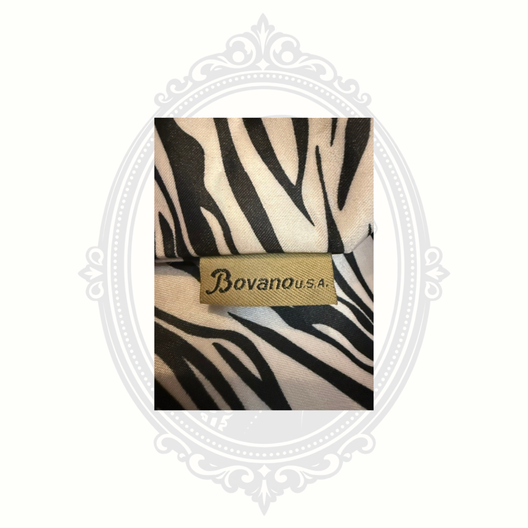 Bovano USA Zebra Animal Print Hot Pink Satin Zip Tote Purse Y2K