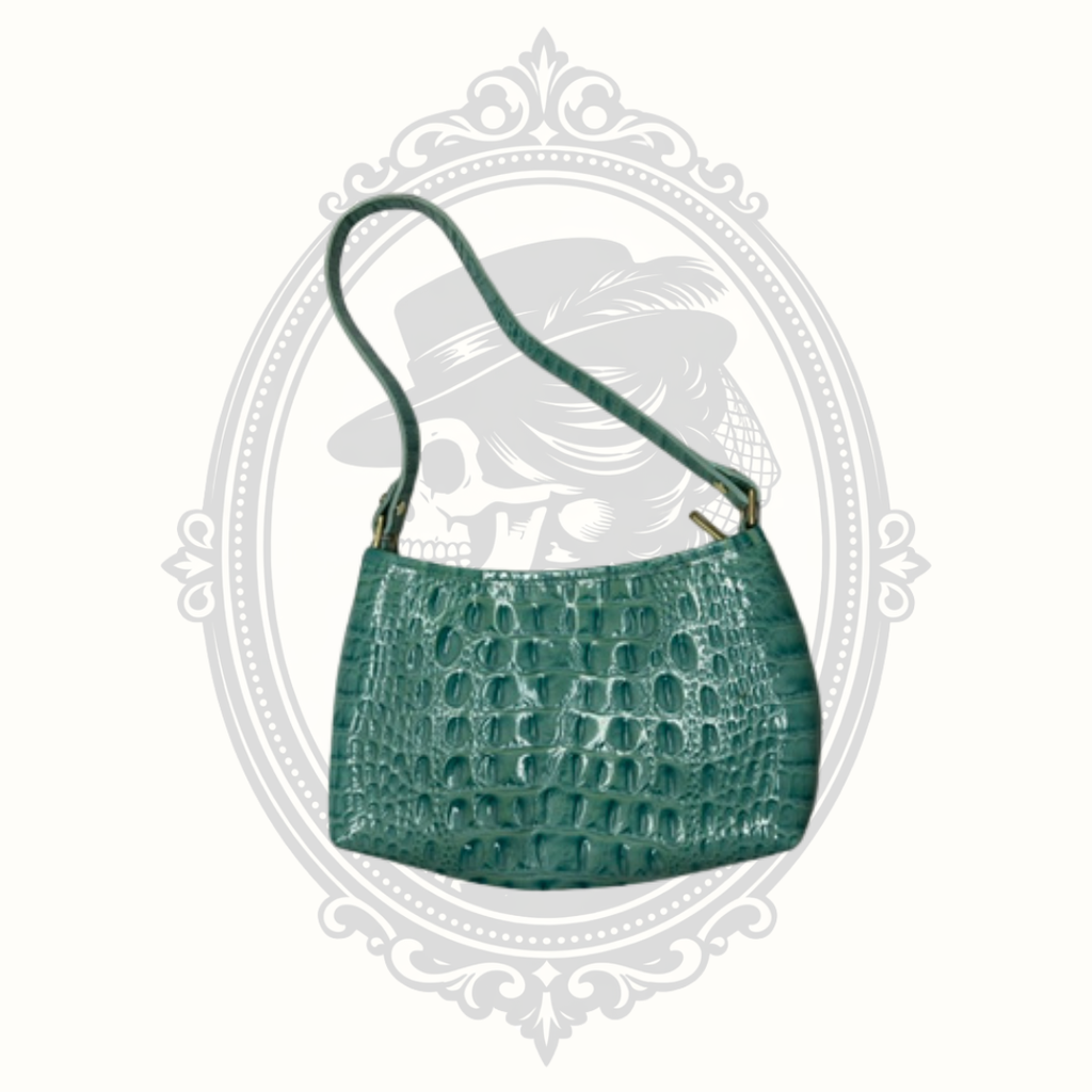 Brahmin Lilibeth Mermaid Green Melbourne Embossed Leather Shoulder Bag