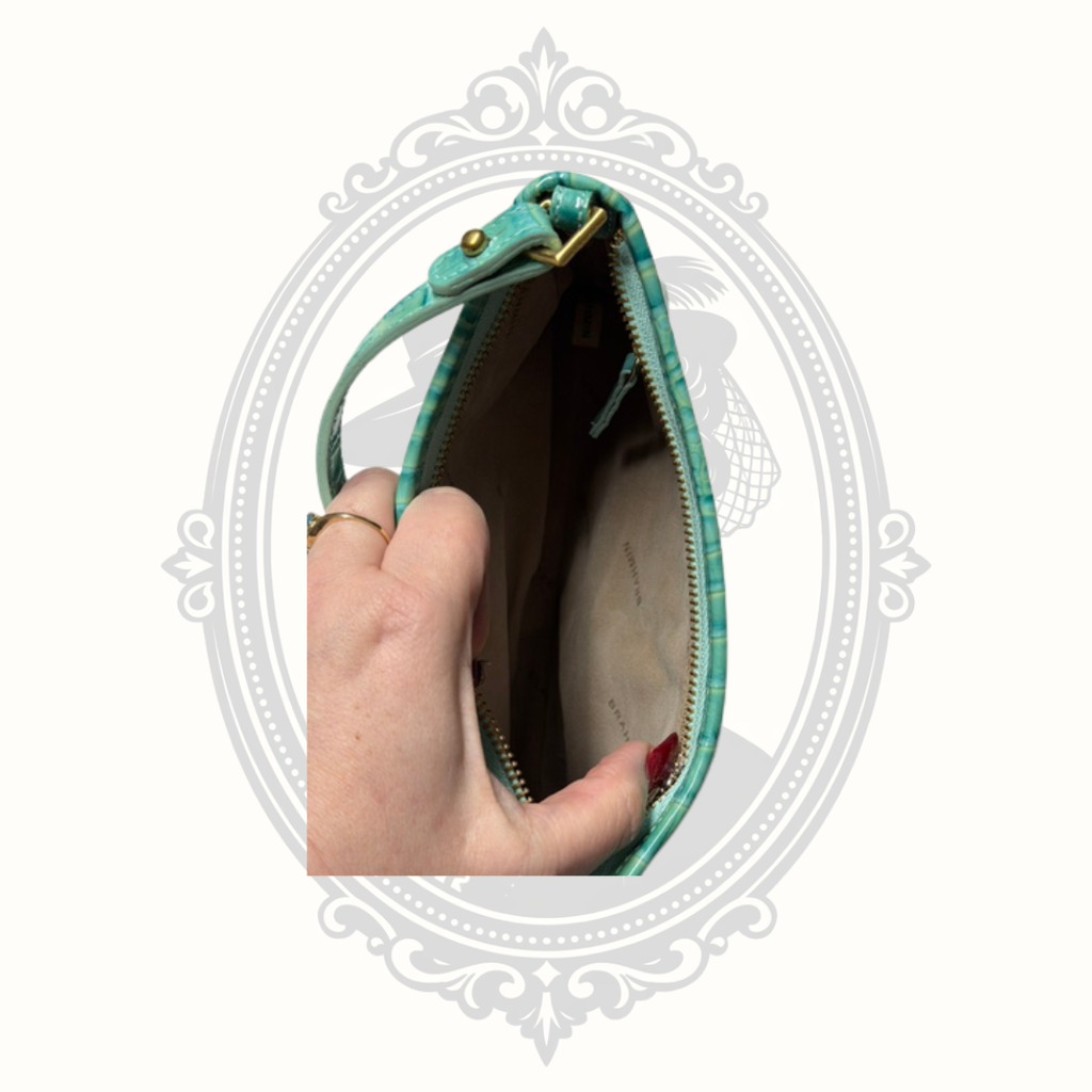 Brahmin Lilibeth Mermaid Green Melbourne Embossed Leather Shoulder Bag