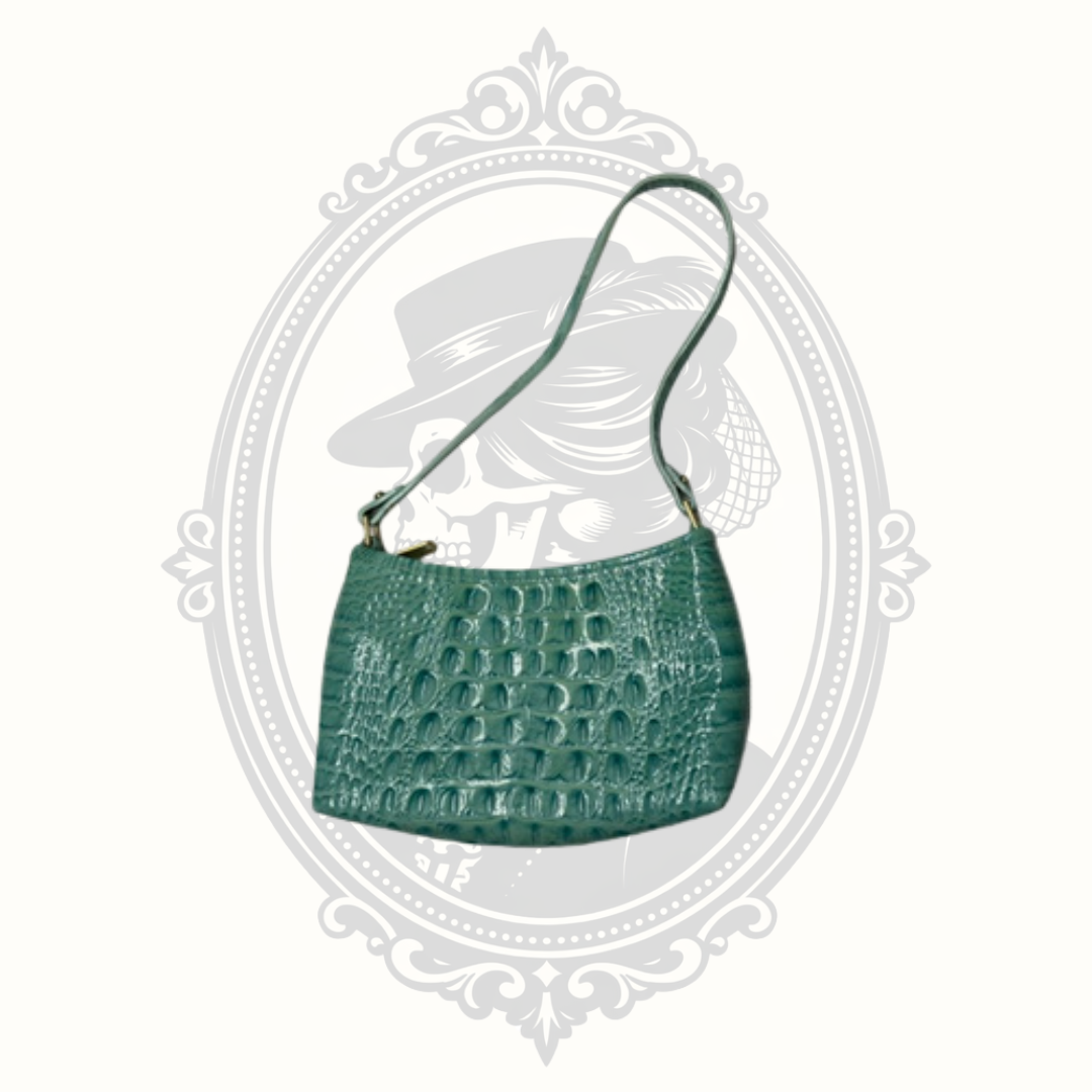 Brahmin Lilibeth Mermaid Green Melbourne Embossed Leather Shoulder Bag