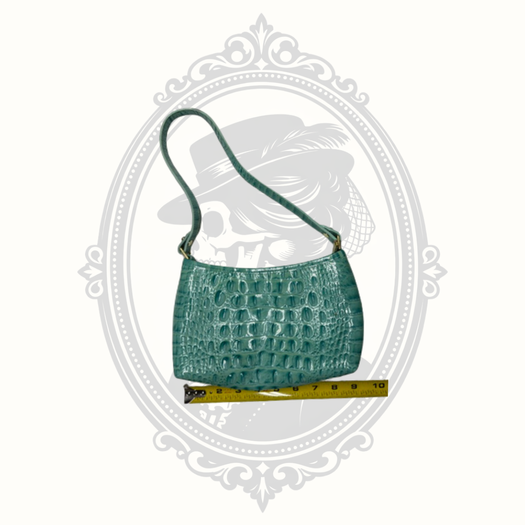 Brahmin Lilibeth Mermaid Green Melbourne Embossed Leather Shoulder Bag