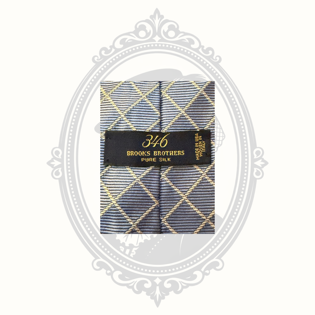 Brooks Brothers 346 Pure Silk Blue Geometric Necktie Made in Italy