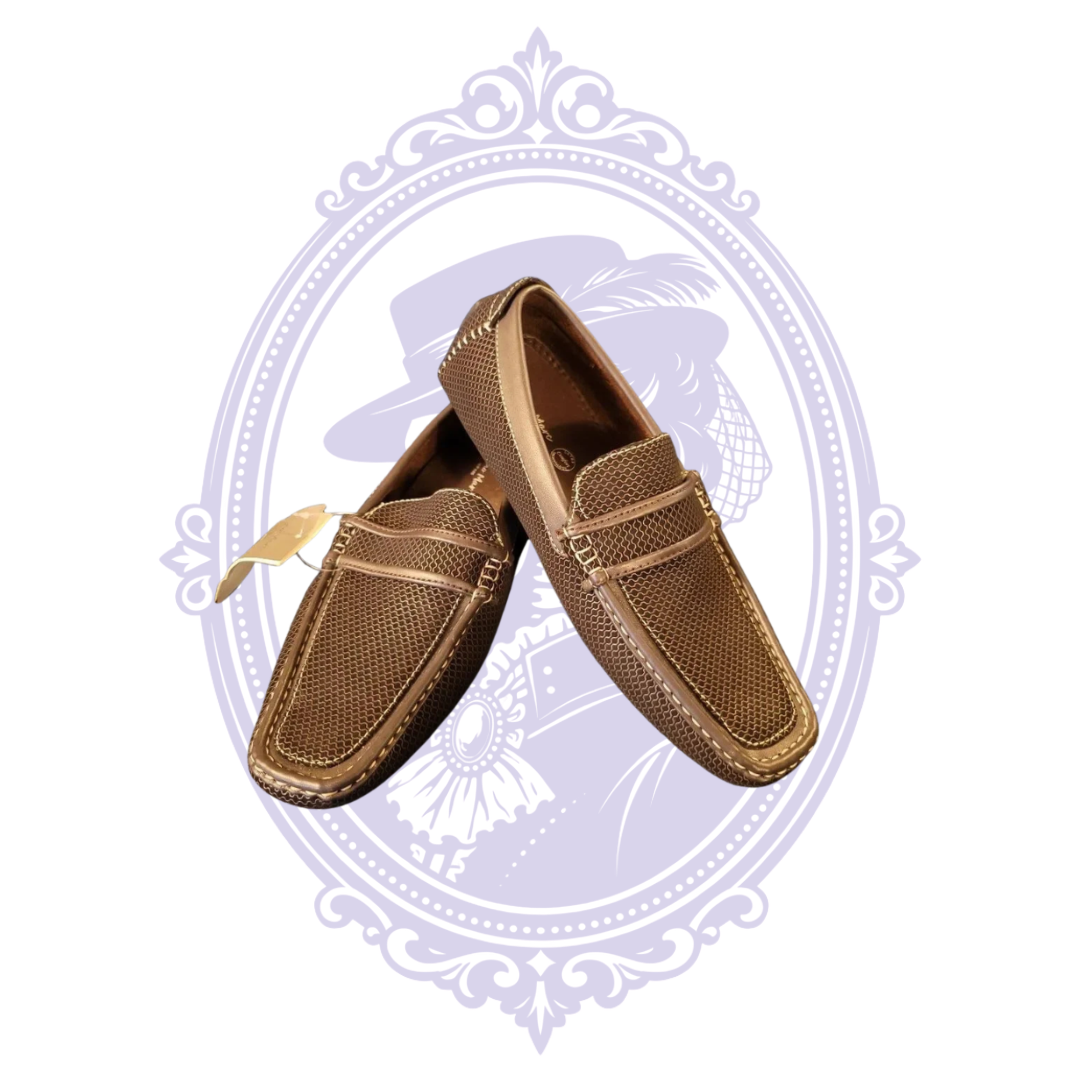 Bruno Marc chocolate brown men's slip-on loafers side by side