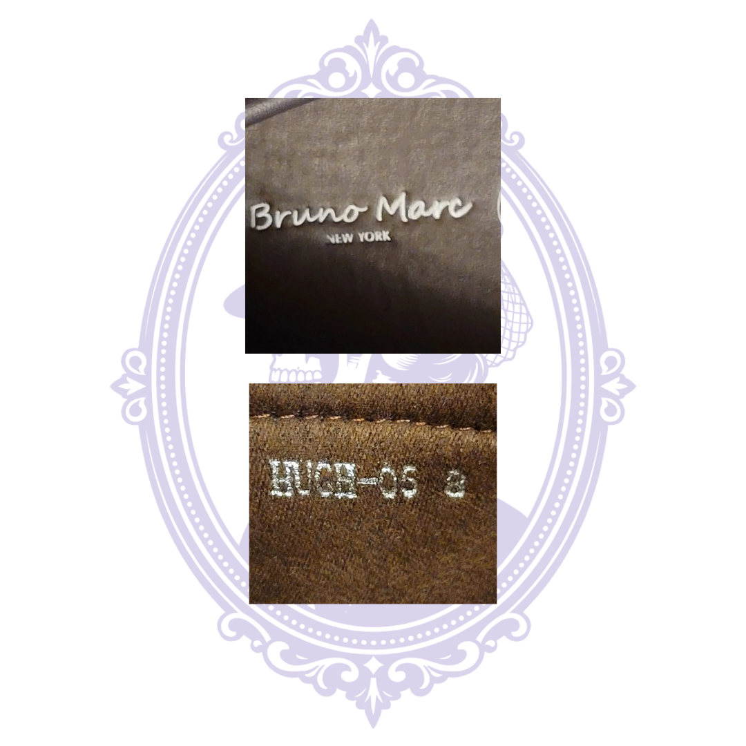 Bruno Marc New York interior brand and size markings