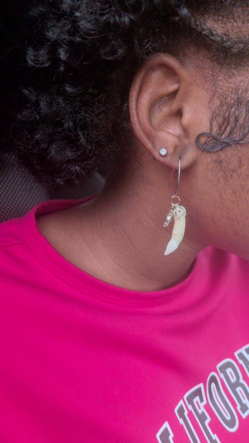 Genuine Louisiana Alligator Tooth Earrings – Handcrafted Bayou Jewelry