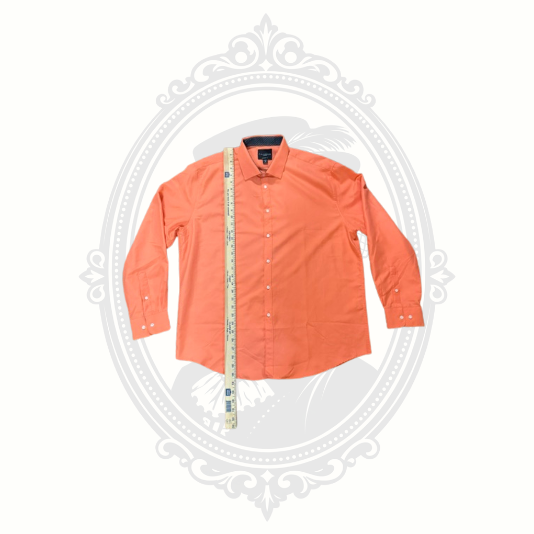 Calabrum London Modern Fit Men's XL 17-17½ Melon Dress Shirt Button Front