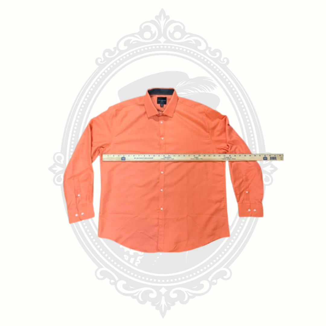 Calabrum London Modern Fit Men's XL 17-17½ Melon Dress Shirt Button Front