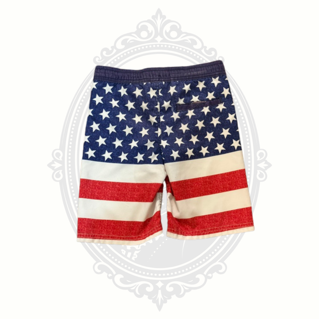 Cat & Jack Americana Flag Swim Trunks Boys Small 6/7 Patriotic