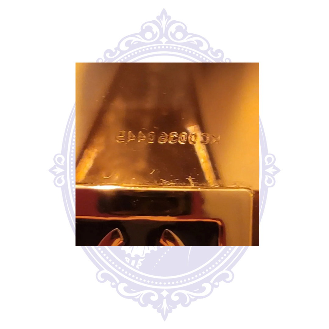 Close-up of identification marking on Chanel 5086 sunglasses
