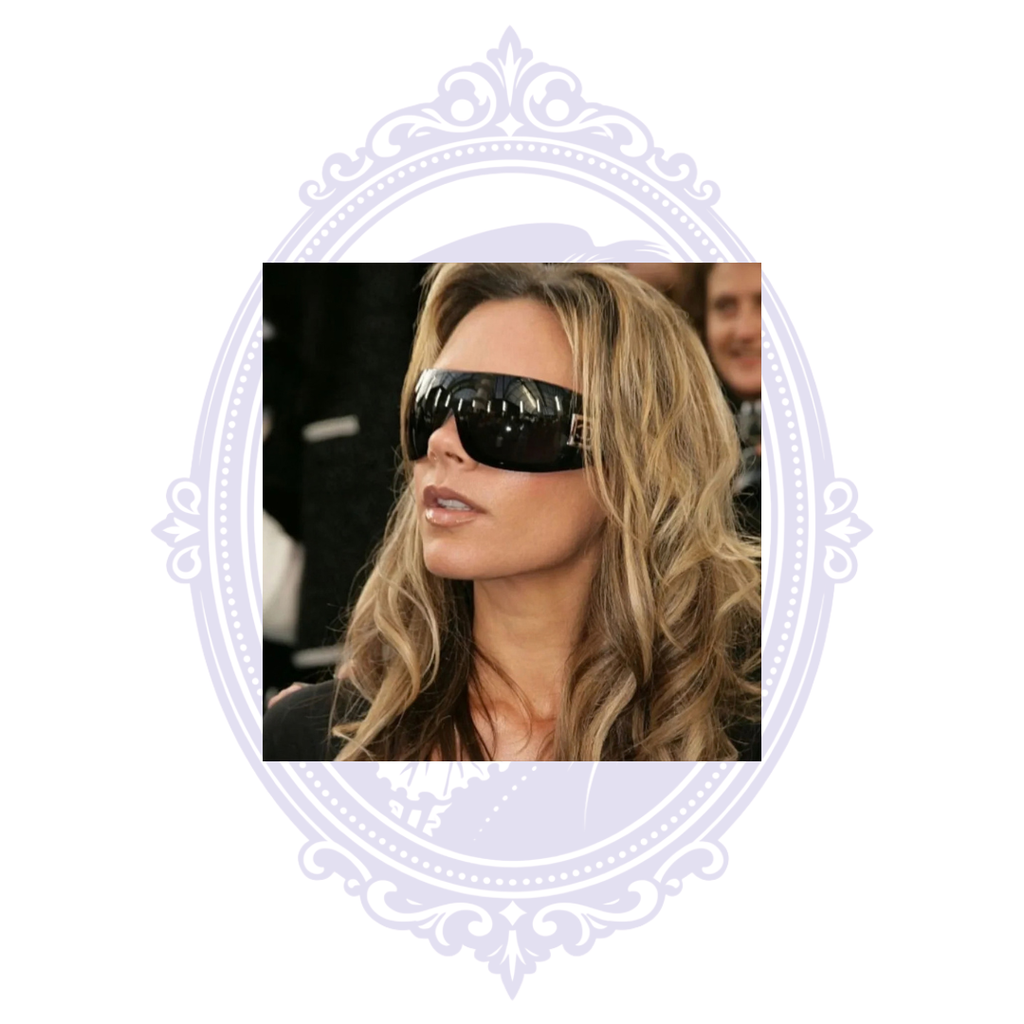 Victoria Beckham wearing Chanel 5086 shield sunglasses
