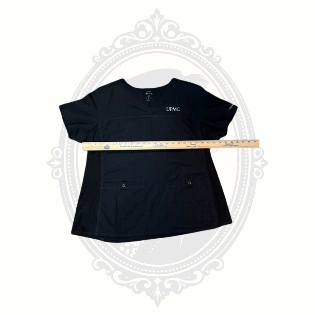 Cherokee UPMC Black Women's XL Stretch Medical Scrub Top | UPMC Uniform