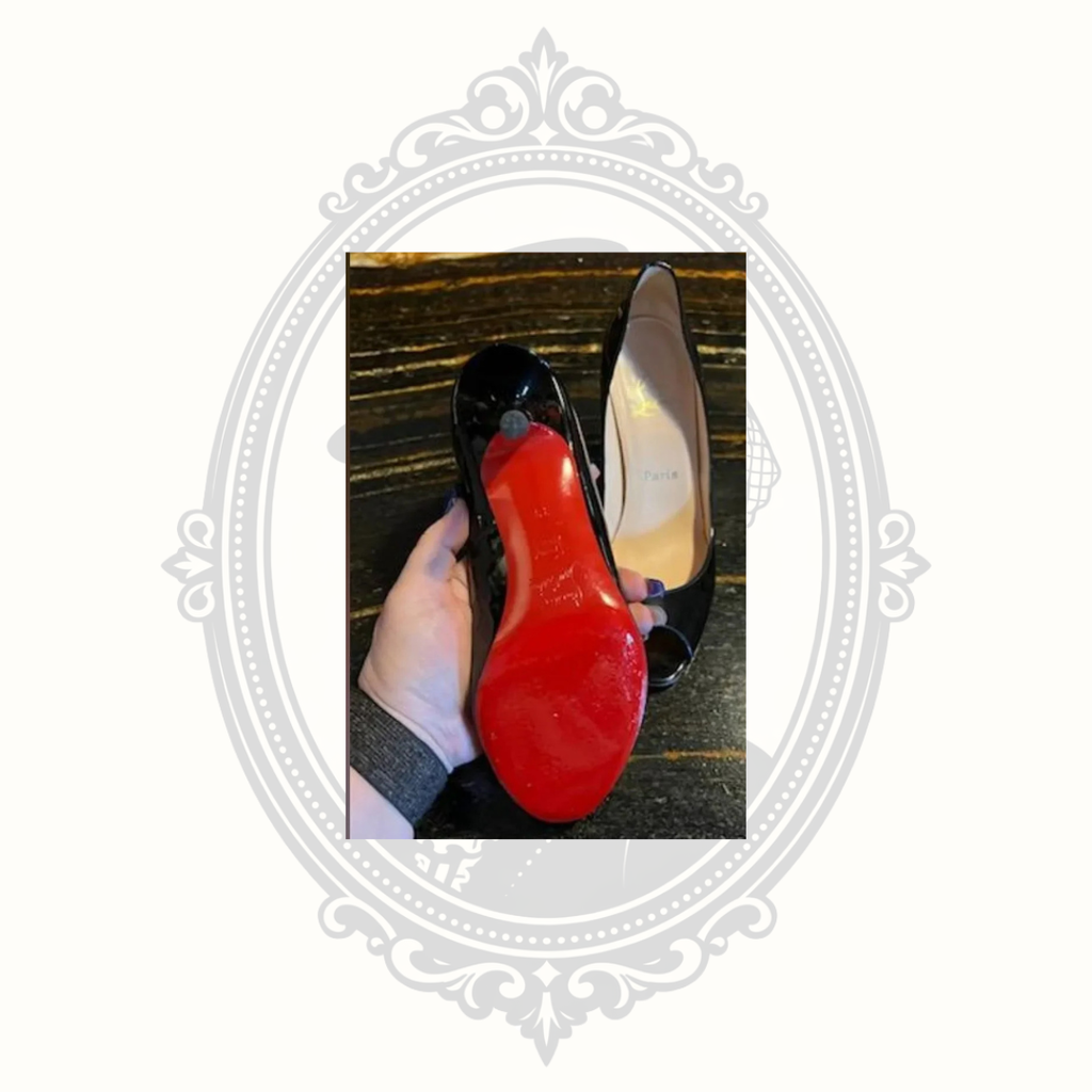 Christian Louboutin Black Patent Leather Peep-Toe Pumps – EU 39