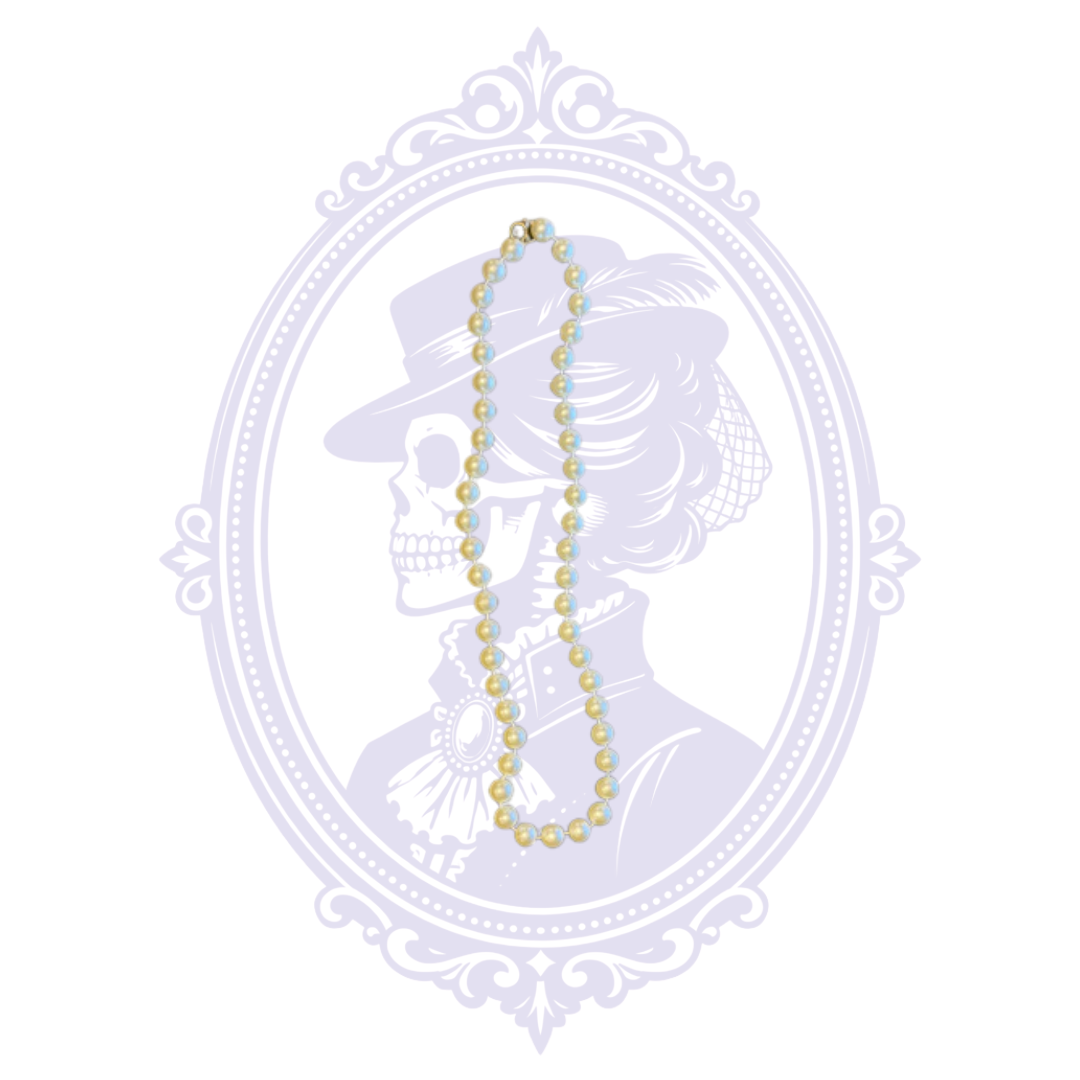 Classic cream faux pearl single-strand necklace with round lustrous imitation pearls and an 18-inch princess length.