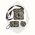 Coach black and white signature 3-piece set with crossbody, wristlet and heart coin purse