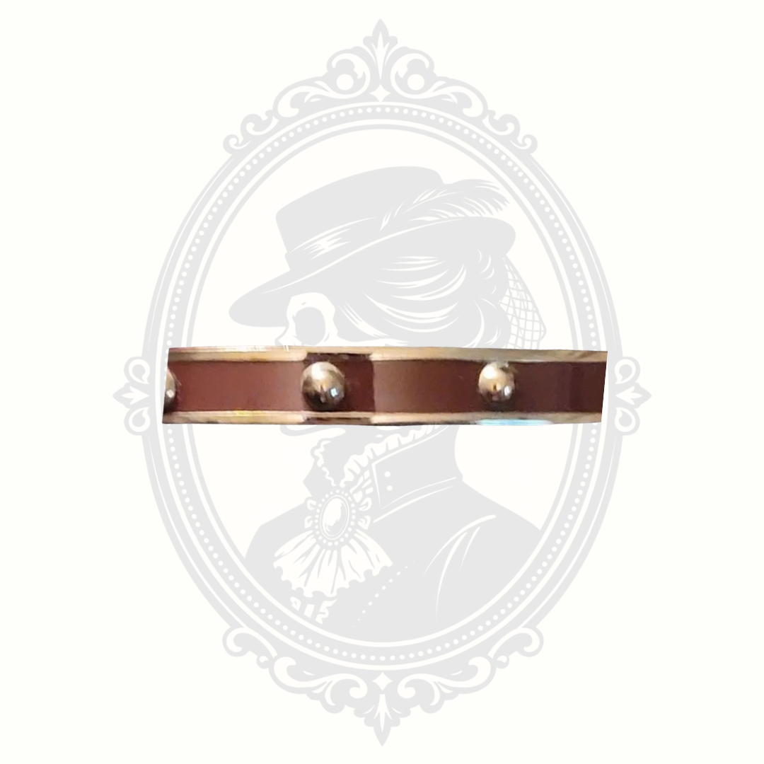 Coach Silver-Tone Bangle Bracelet with Purple Enamel Accents