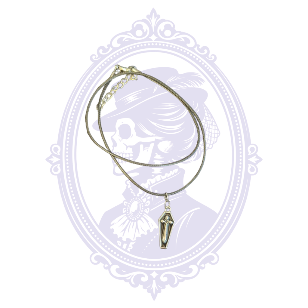 Cupboard Crafted Coffin Cross Gothic Necklace