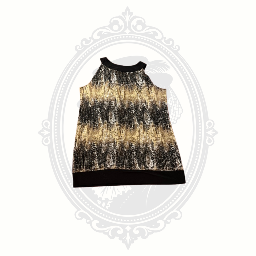 Coldwater Creek Women's 3X Animal Print Dress Brown Black Plus Size