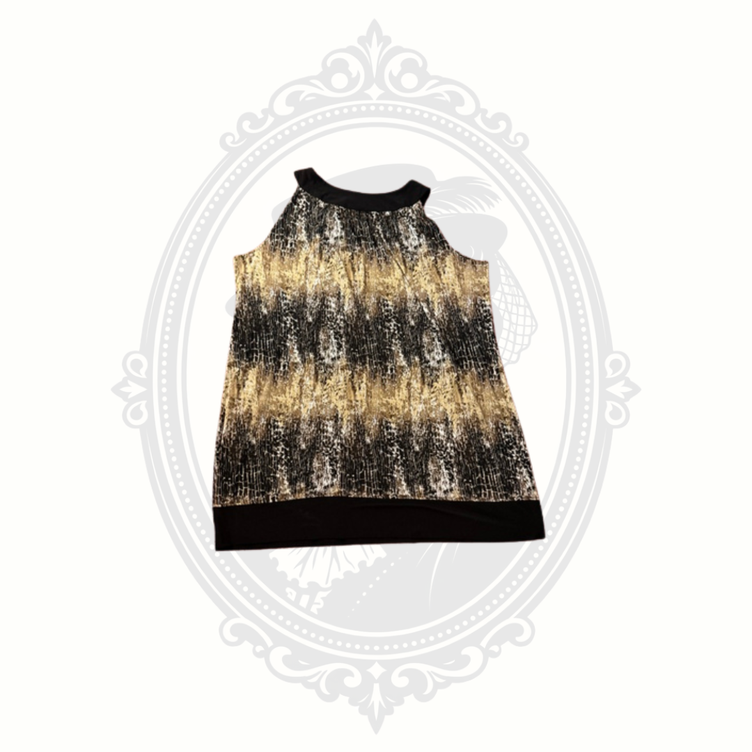 Coldwater Creek Women's 3X Animal Print Dress Brown Black Plus Size