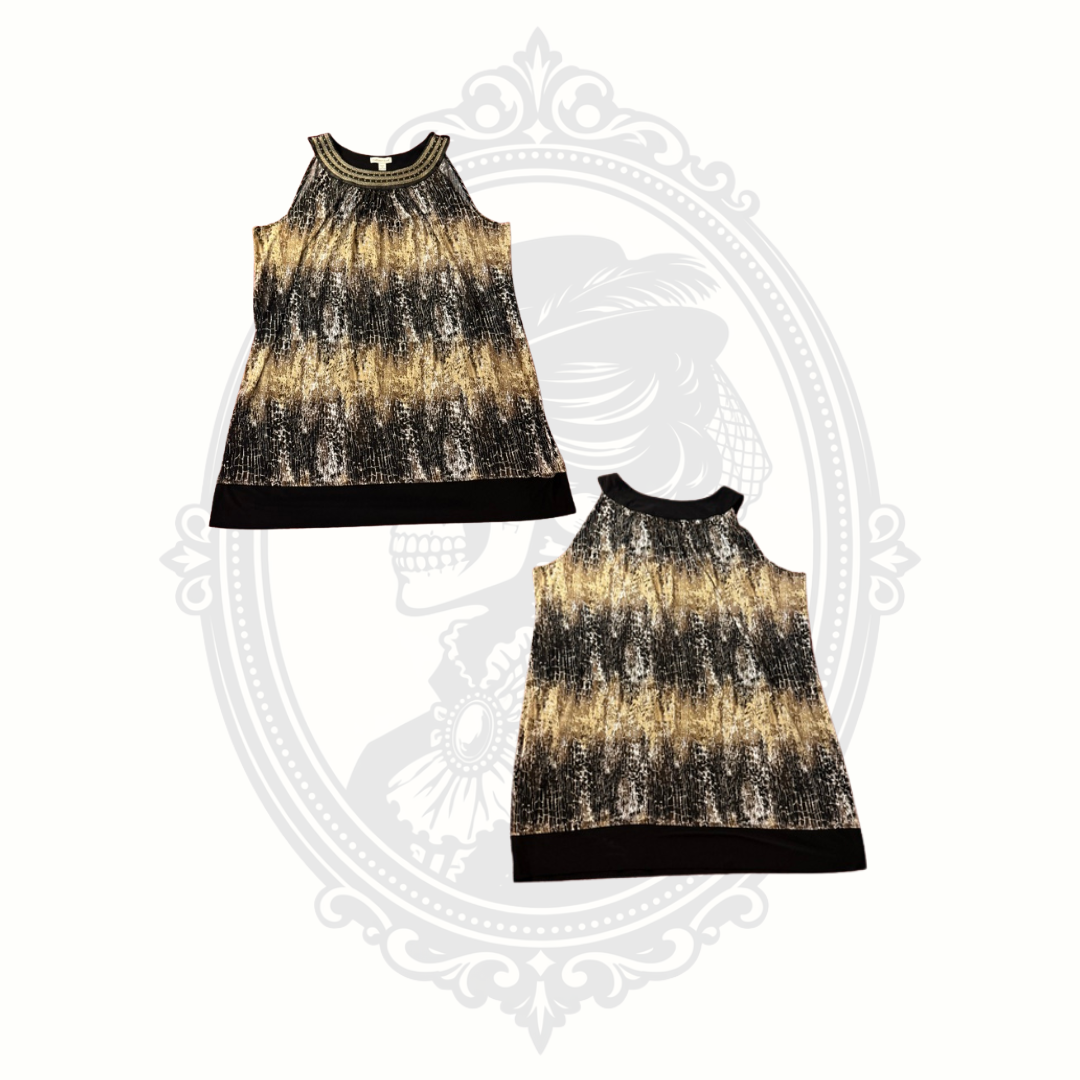 Coldwater Creek Women's 3X Animal Print Dress Brown Black Plus Size