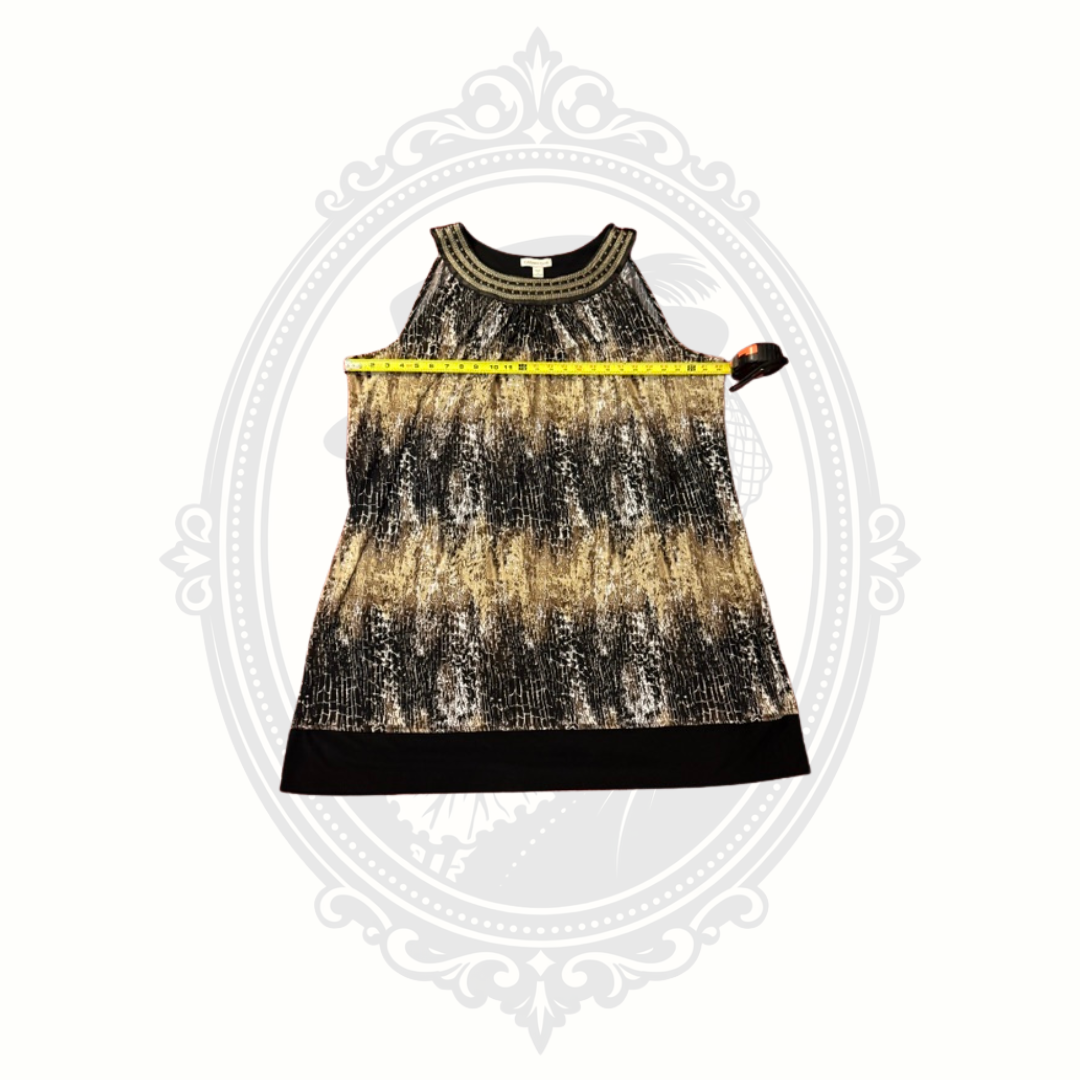 Coldwater Creek Women's 3X Animal Print Dress Brown Black Plus Size