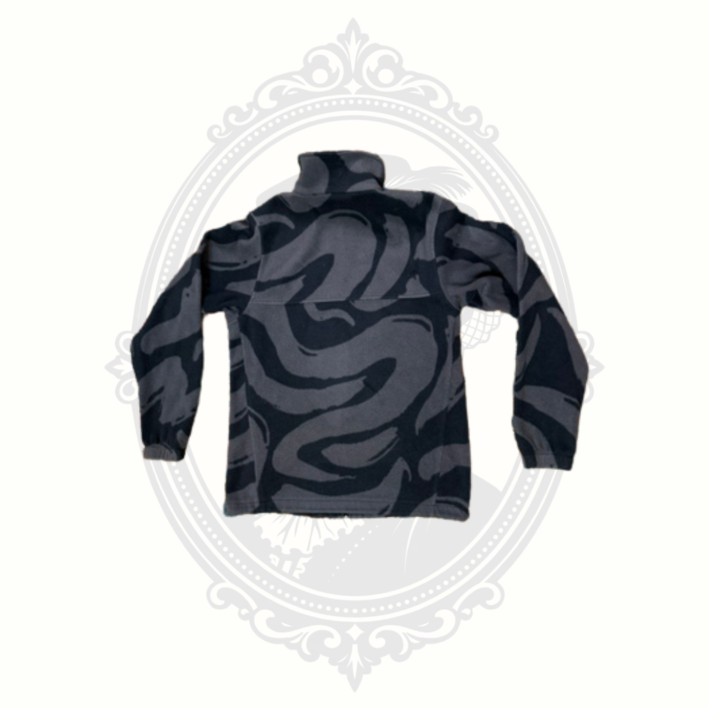 Columbia Black Gray Patterned Full Zip Fleece Jacket Women's Small