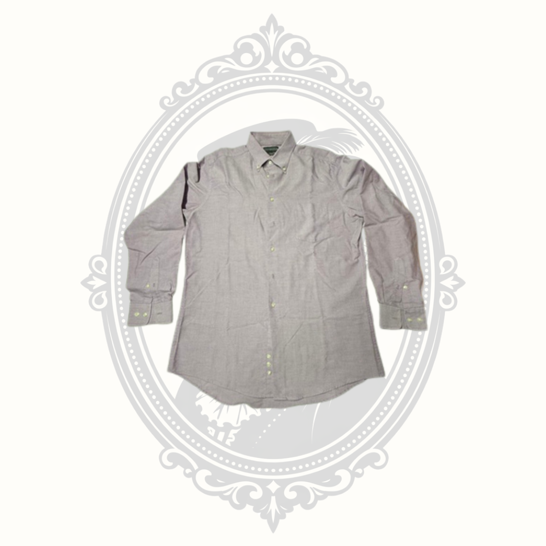 Covington men's lavender check button-down dress shirt front view