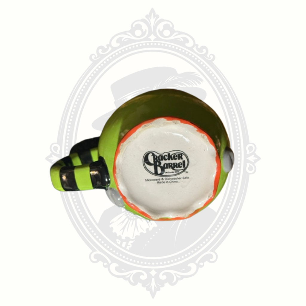 Cracker Barrel Frankenstein Halloween Ceramic Coffee Mug Green Monster