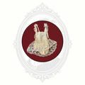 Baby Girl Cream Lace Ruffle Romper Size 90 (Approx. 18–24 Months) – Embroidered Floral Overlay