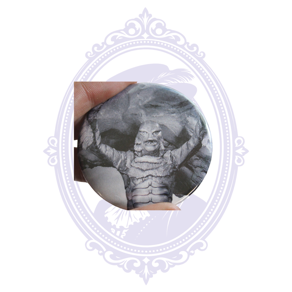 Creature from the Black Lagoon 2.25" Horror Button Pin – Handmade in Minnesota