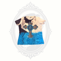 Blue tie dye t-shirt with cow print cross graphic design