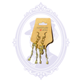 Gold-tone and silver-tone split skeleton dangle earring pairs, each featuring an upper skeleton half and lower skeleton half.