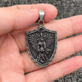 Saint Michael Archangel Shield Stainless Steel Pendant - MJ/MNP