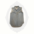 Derek Heart Sleeveless Chambray Fringe Top Small