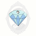 Blue geometric diamond-shaped novelty pet tag with faceted design.