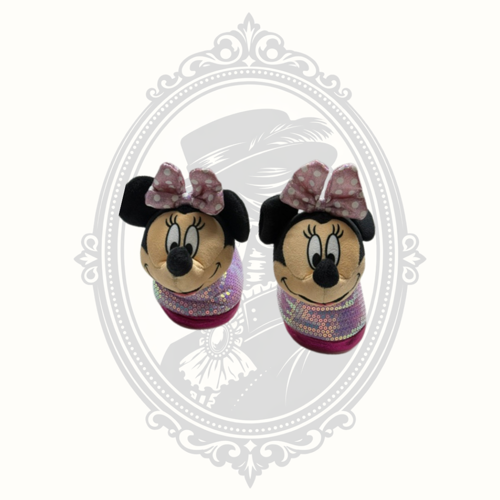 Disney Minnie Mouse Sequin Plush Slipper Boots – Toddler Size 5-6