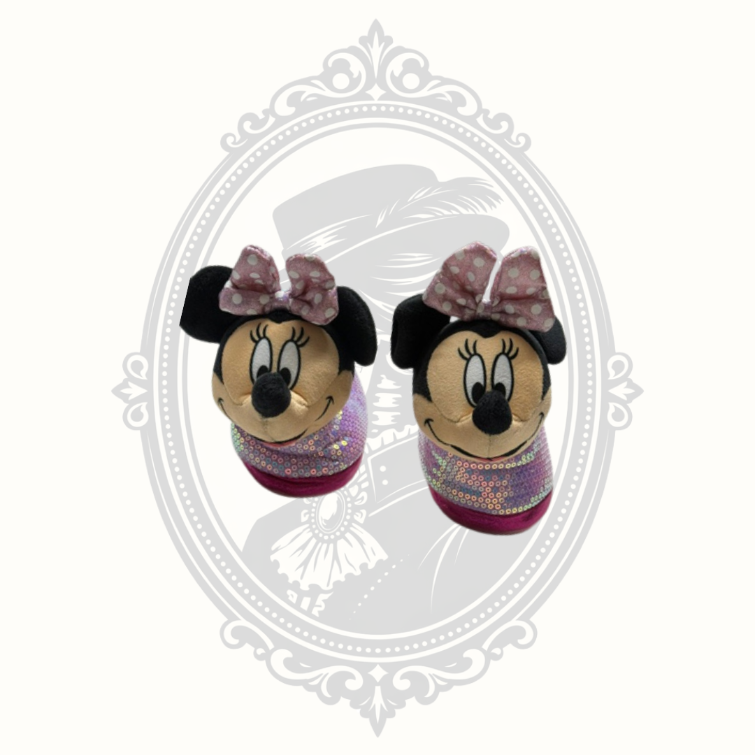 Disney Minnie Mouse Sequin Plush Slipper Boots – Toddler Size 5-6