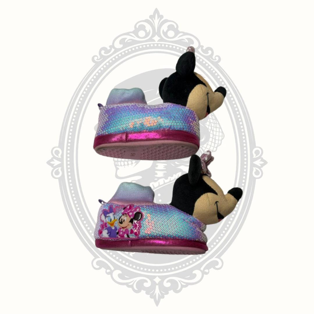 Disney Minnie Mouse Sequin Plush Slipper Boots – Toddler Size 5-6