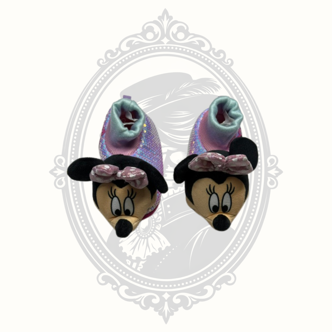 Disney Minnie Mouse Sequin Plush Slipper Boots – Toddler Size 5-6
