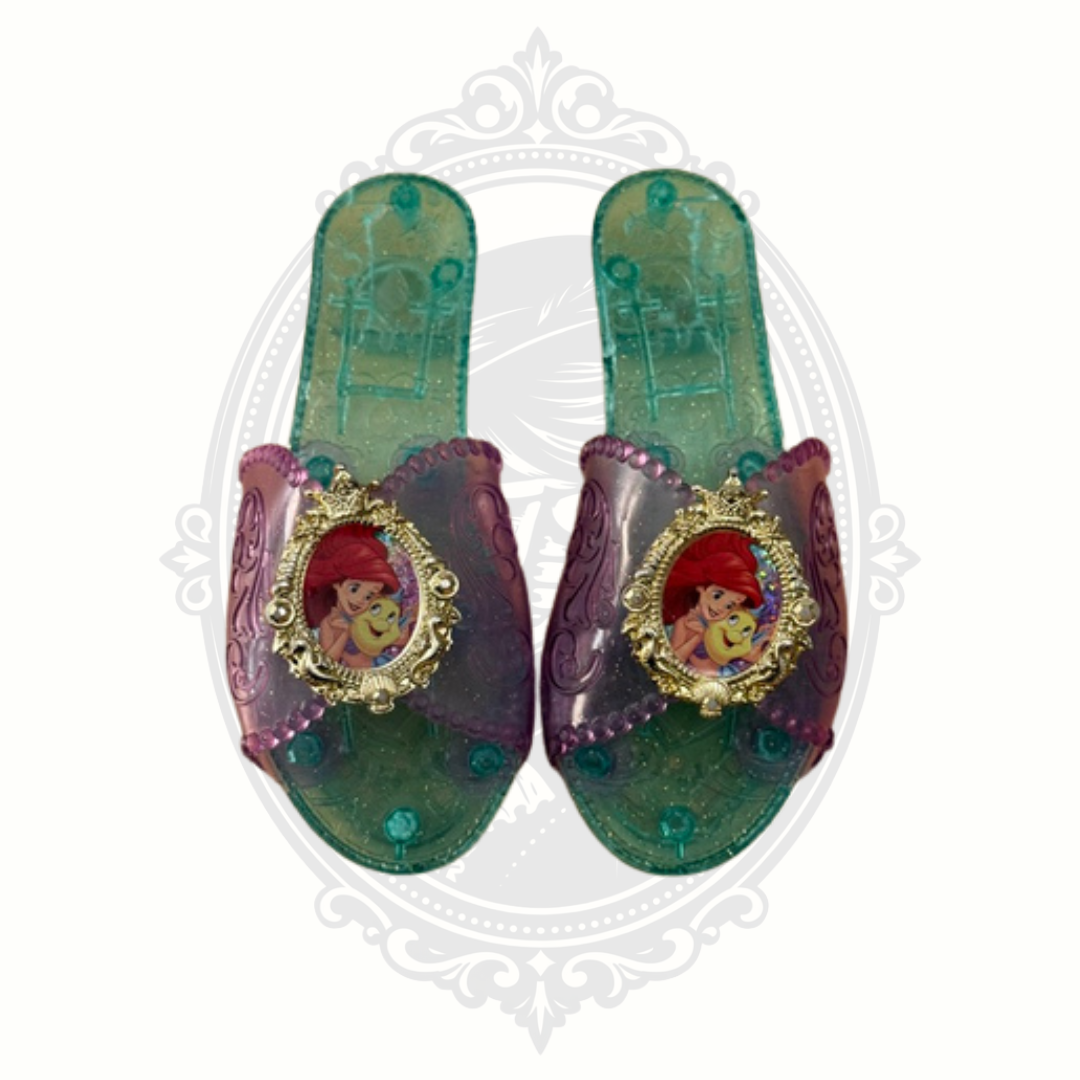 Disney Princess Ariel Dress-Up Jelly Heels – JAKKS Pacific Purple Glitter Costume Shoes – Play Condition