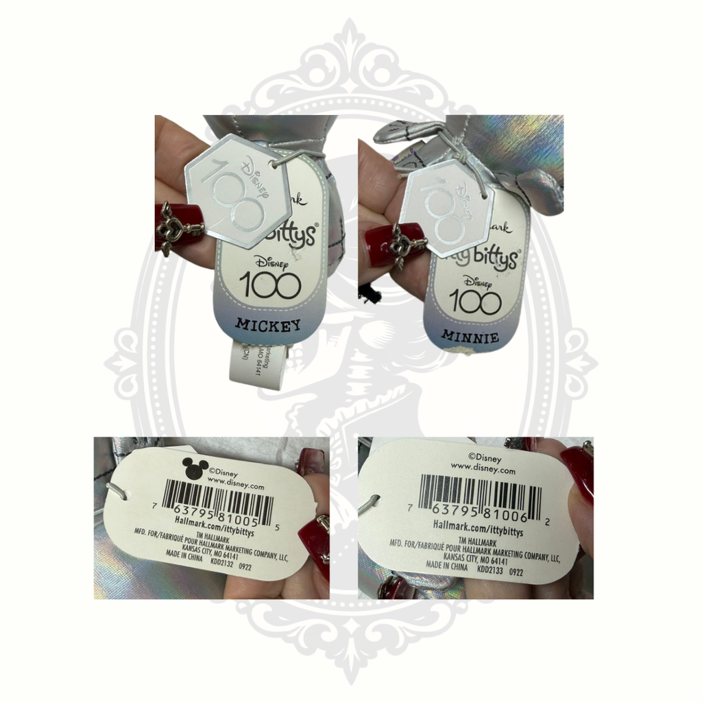 Disney100 Hallmark itty bittys Mickey & Minnie Mouse Plush Set – Silver Anniversary Edition – New With Tags