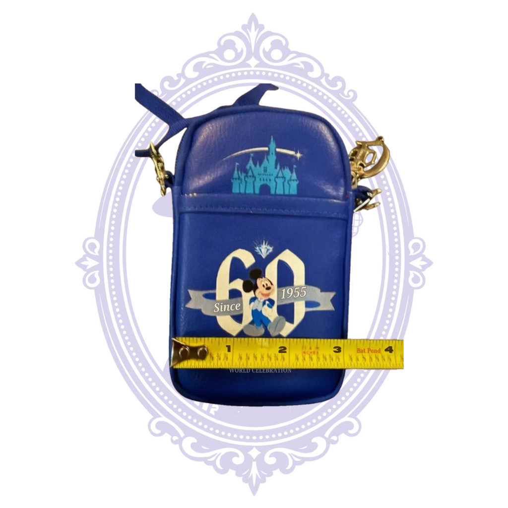 Disneyland 60th Anniversary Diamond Celebration royal blue crossbody bag, detail photograph 1
