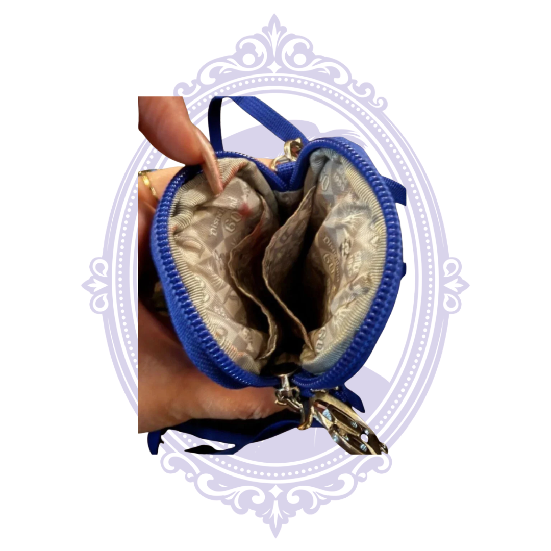 Disneyland 60th Anniversary Diamond Celebration royal blue crossbody bag, detail photograph 3