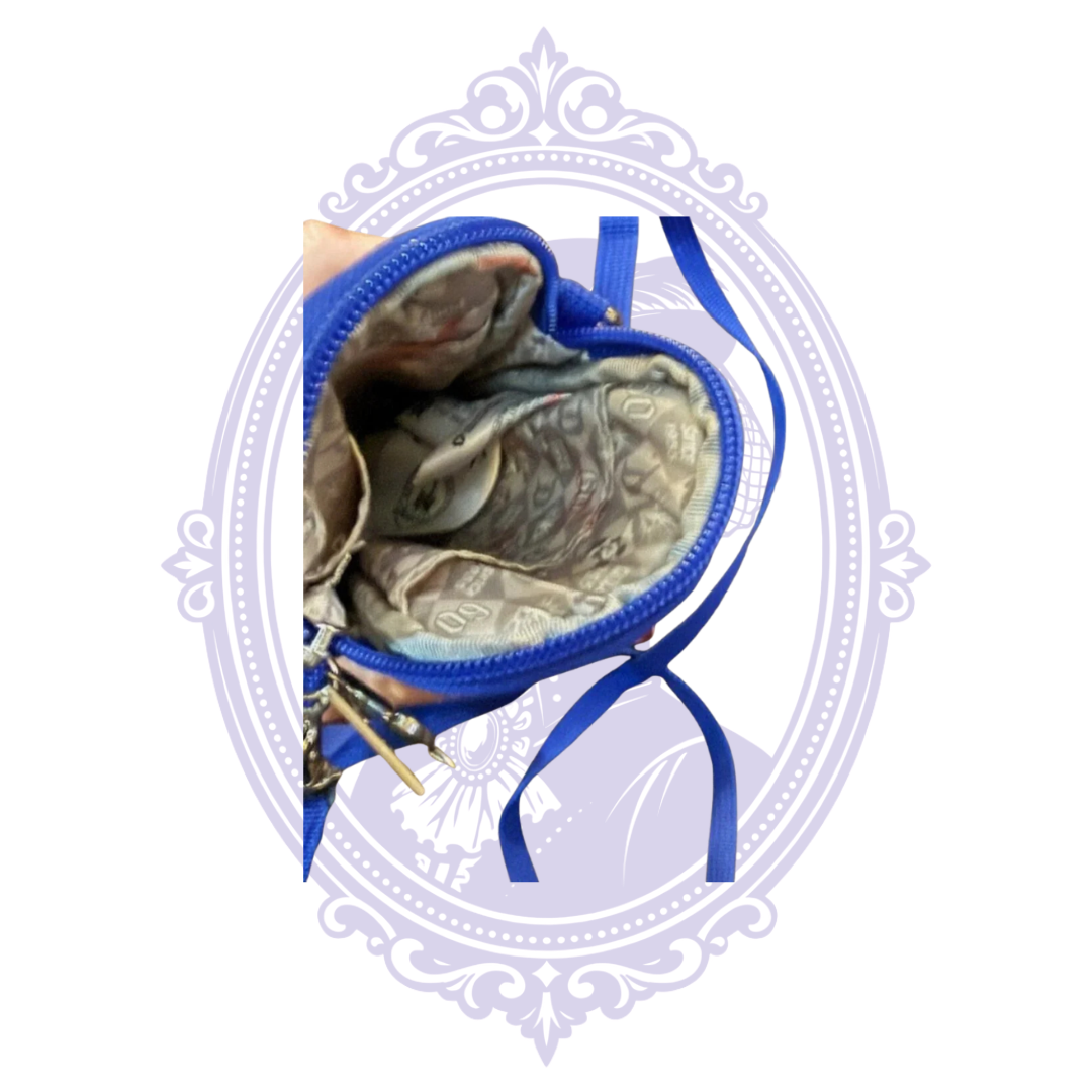 Disneyland 60th Anniversary Diamond Celebration royal blue crossbody bag, detail photograph 4