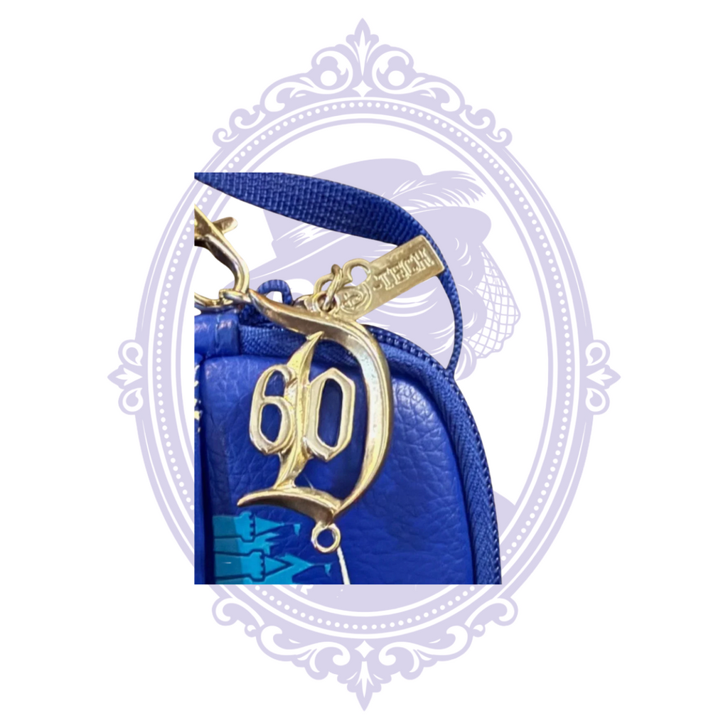 Disneyland 60th Anniversary Diamond Celebration royal blue crossbody bag, detail photograph 5